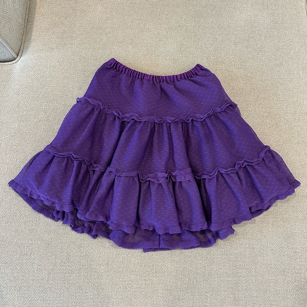 Hanna Andersson Purple Tulle Ruffle Skirt Girls Size 100/US Size 4